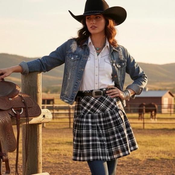 EMPORIO ARMANI SKIRT BLACK & WHITE SIZE 40 Italy US 4 please see measurement - Picture 3 of 15